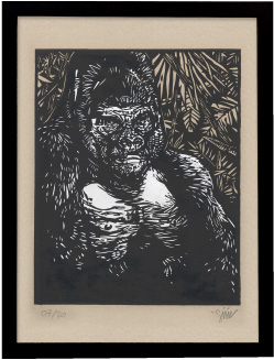 Gorille（ゴリラ）リノリウム版画